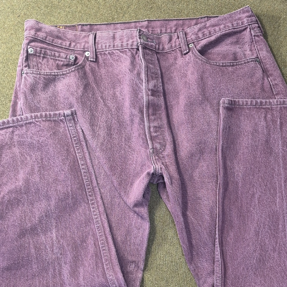 Levis 501 Jeans Men 42 X 30 Purple Button Fly Straight